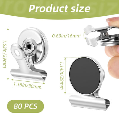 80 Clips Magnéticos Fuertes para Nevera Oficina 1.18x1.53pulg