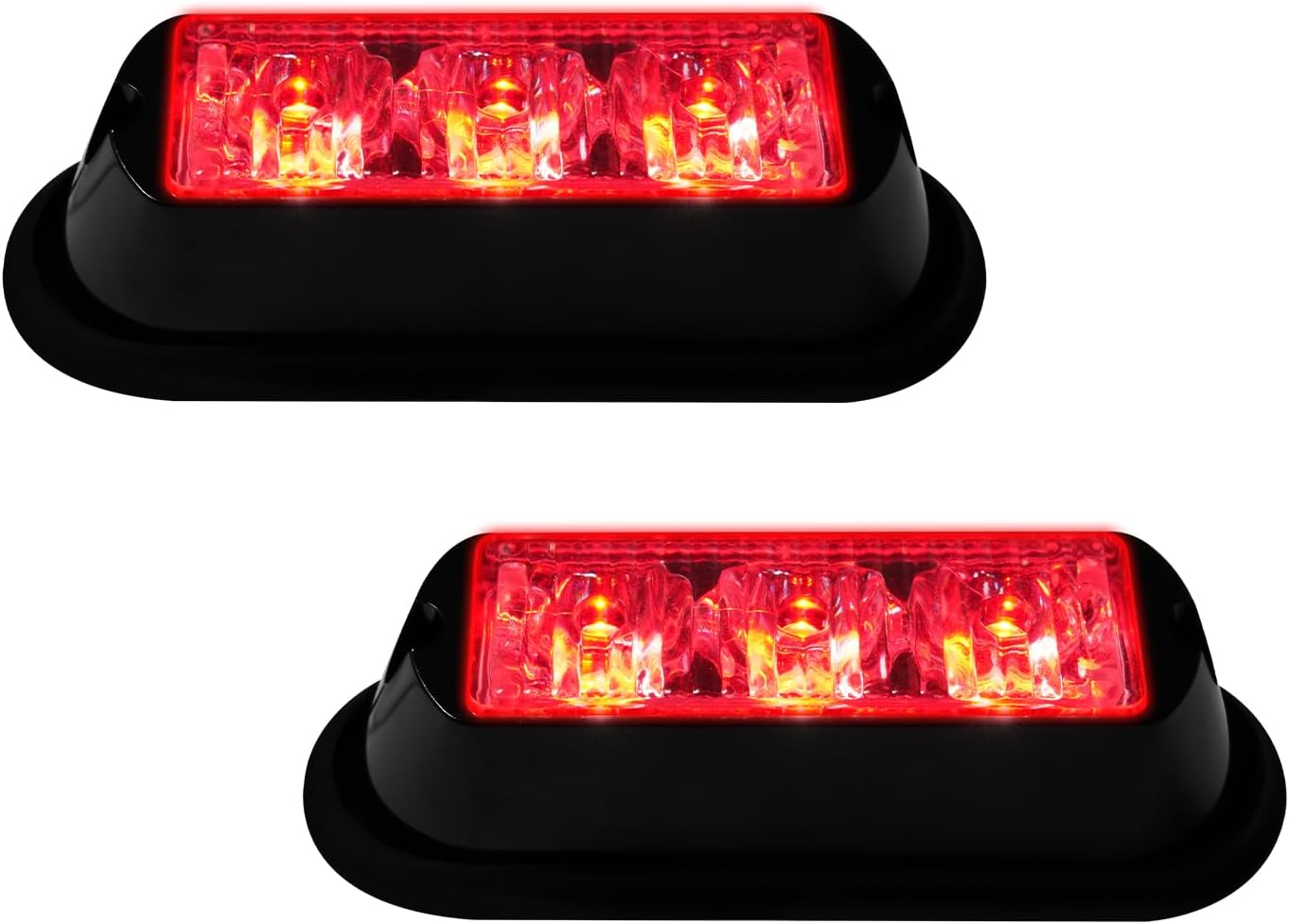 2 Luces LED Rojas para Coche 12-24V Estroboscópica