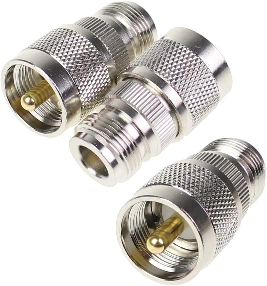Adaptador N hembra a PL259 macho pack 3