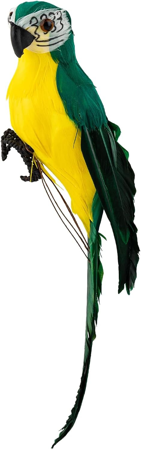 Loro artificial decorativo verde 9.8pulg