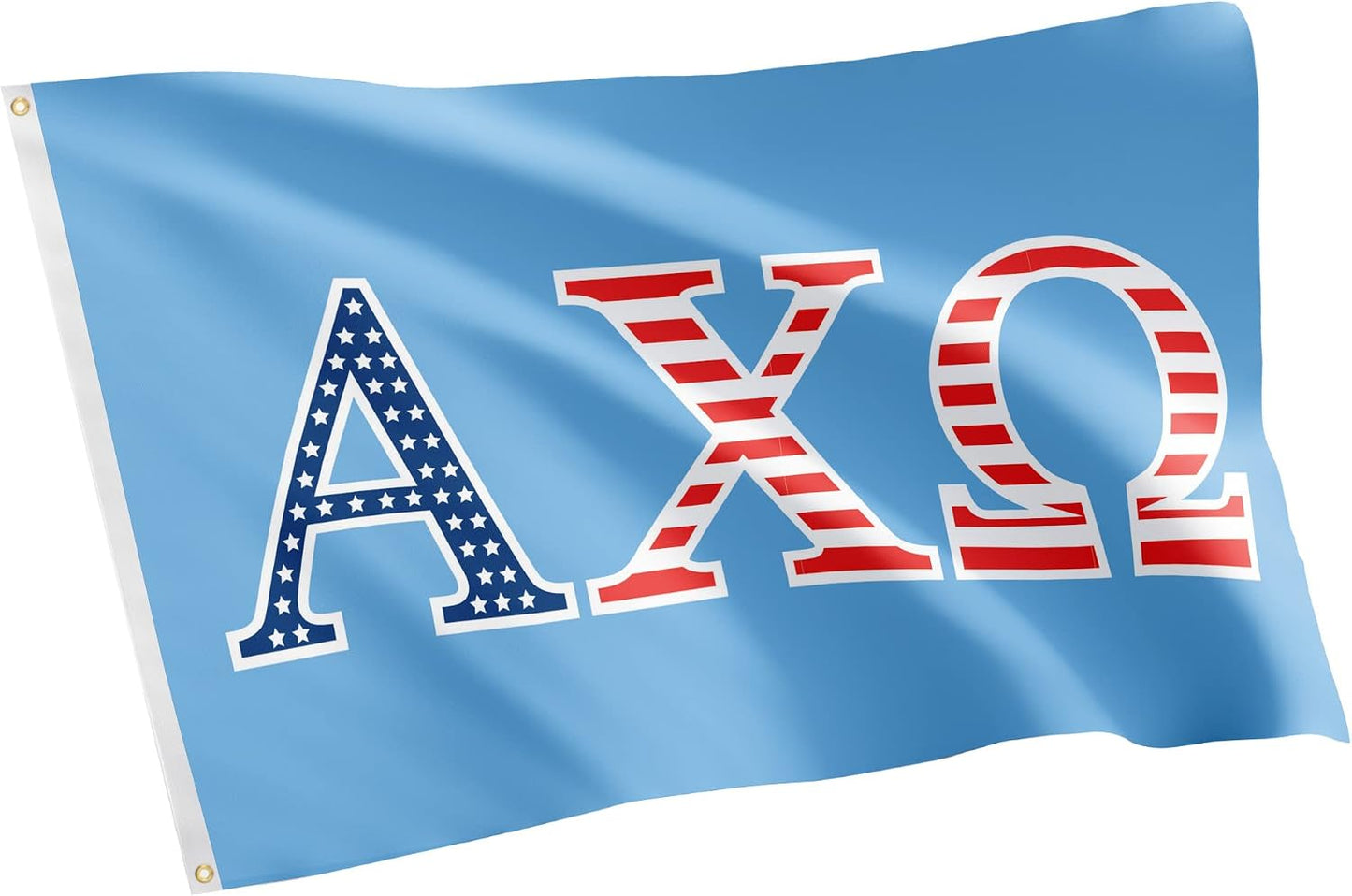 Bandera AXO USA 3x5" Letra Griega Hermandad Mujeres