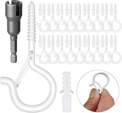 28 Pzas Q-Hanger Ganchos Techo para Luces Cadena Plantas