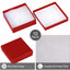 10 Joyeros Cartón 3.5x3.5x1" con Algodón Relleno Rojo