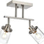 Kit 2 luces riel níquel cepillado lámpara baño cocina
