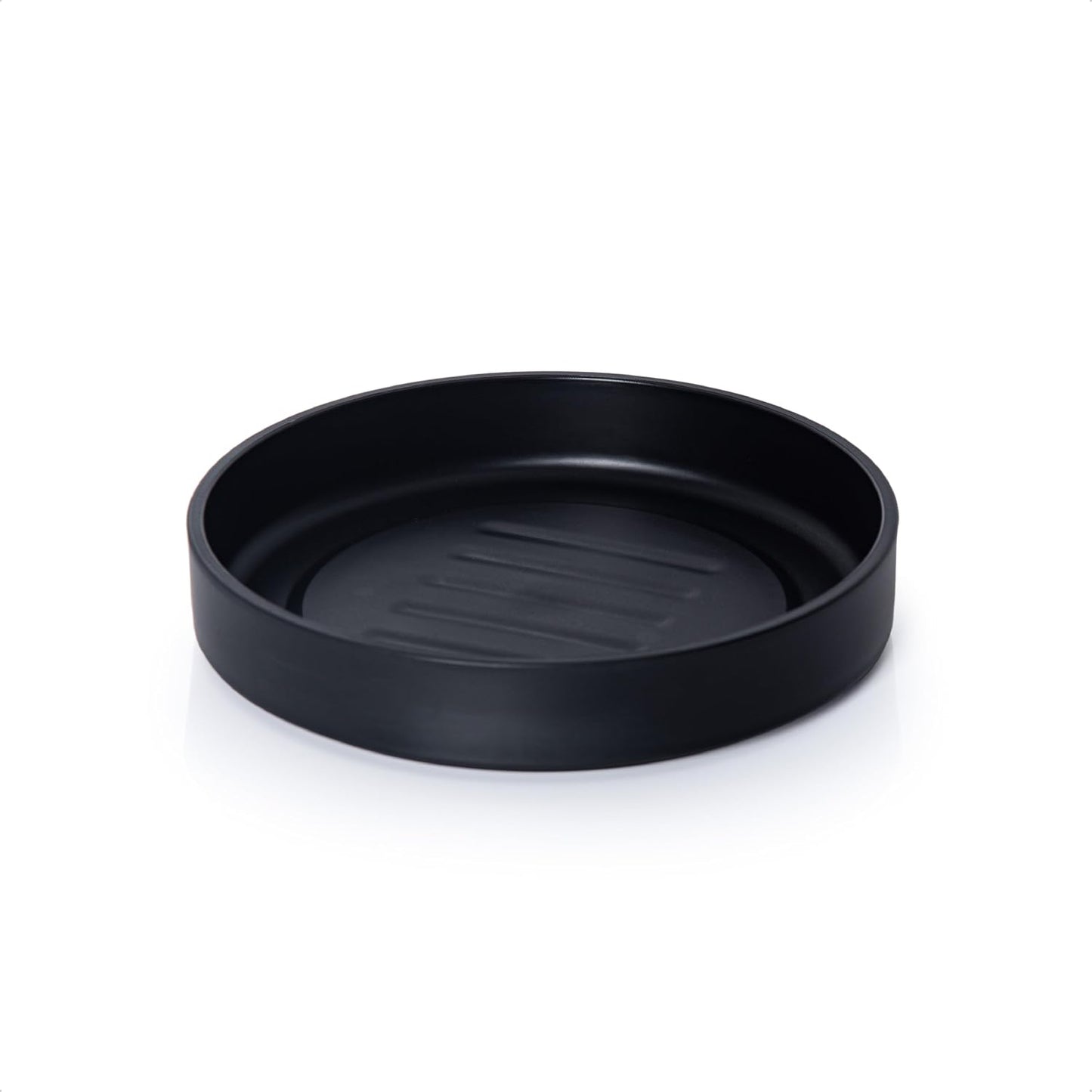 Platillo Plástico 8" Drenaje Plantas Negro Mate