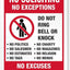 Letrero No Soliciting Metal Aluminio 7x9.8 Pulg Resistente