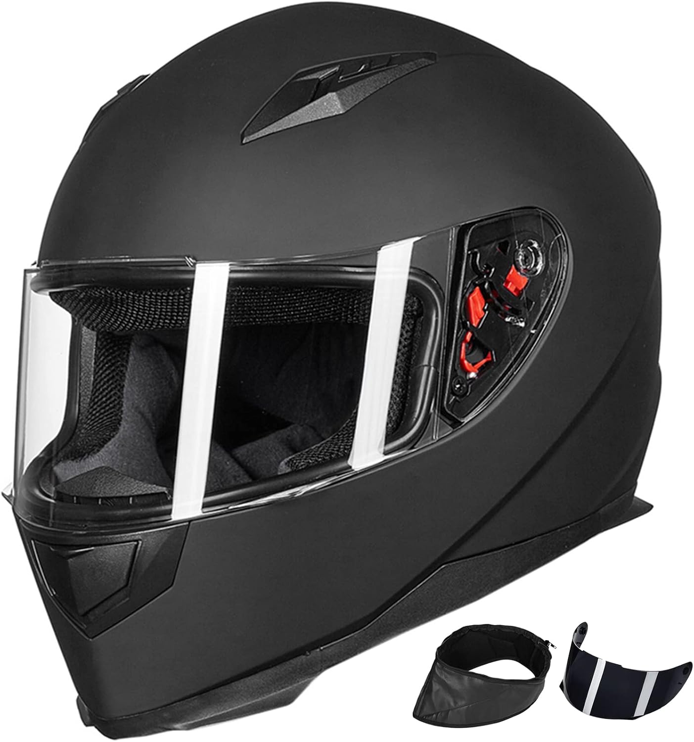Casco integral motocicleta 2 viseras bufanda invierno DOT
