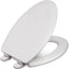 Asiento inodoro alargado 6 pzas madera plástico blanco