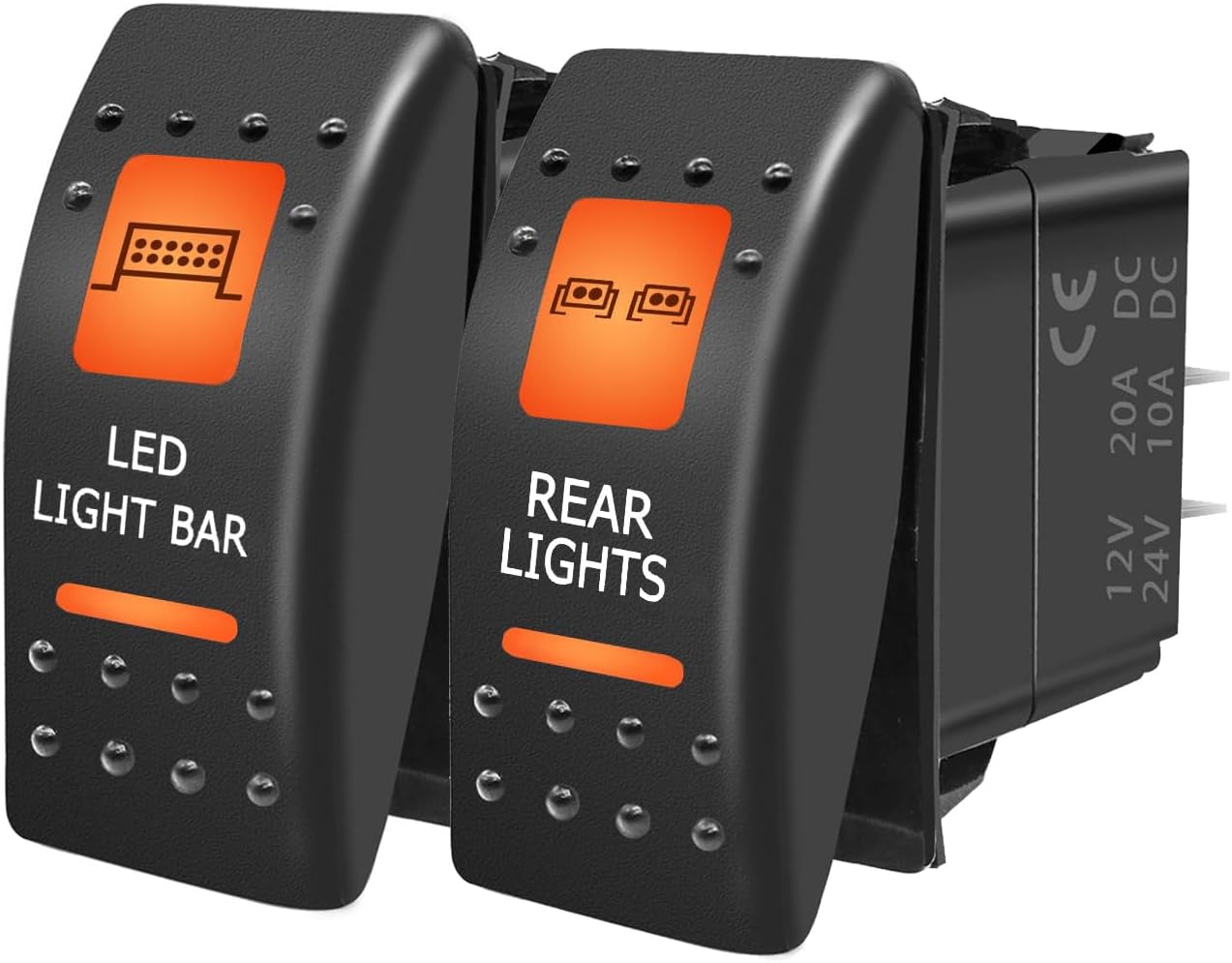 Barra luz LED trasera interruptor basculante 12-24V