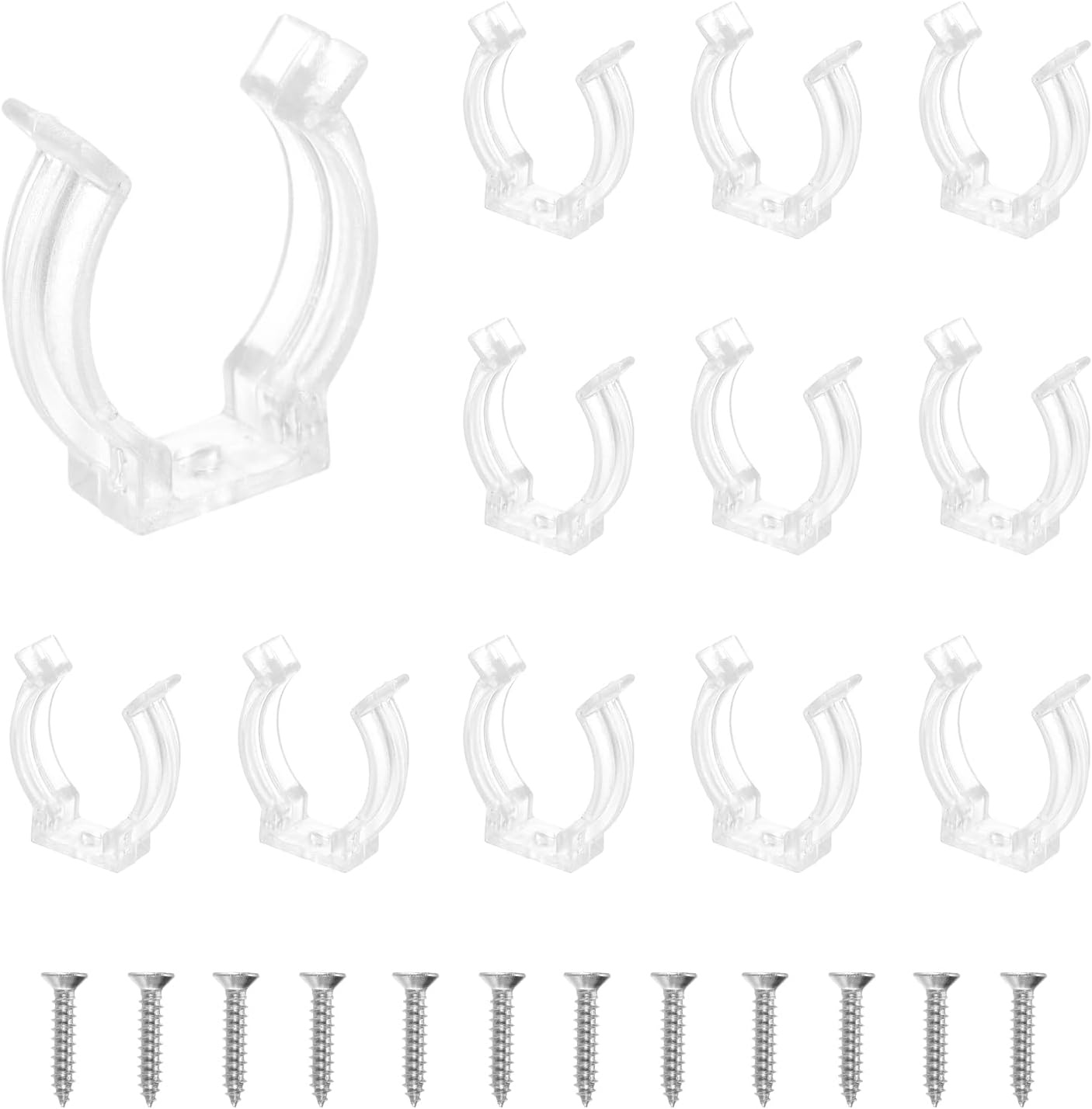 Soporte U para tubo fluorescente plástico 12 Pzas