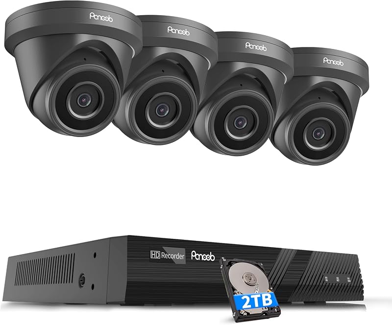 Sistema seguridad 4 cámaras IP 5MP domo AI NVR 4K