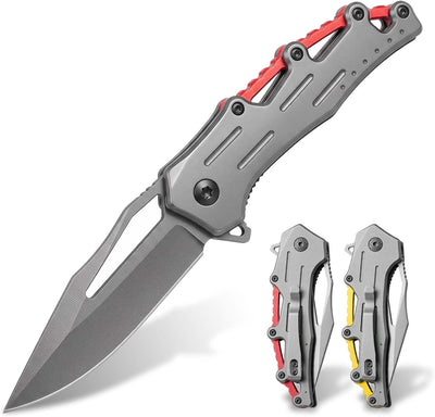 Cuchillo bolsillo regalo hombre mujer camping caza rojo