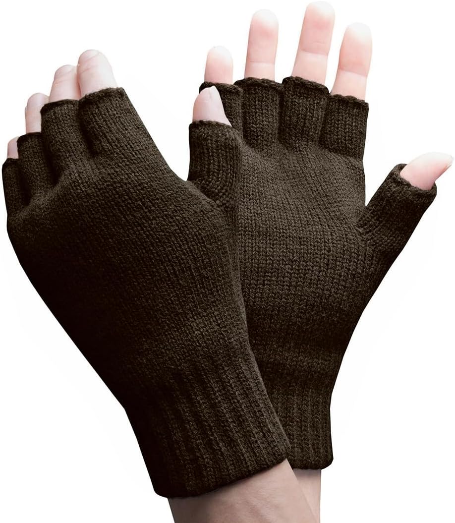 Guantes térmicos sin dedos forro polar hombre
