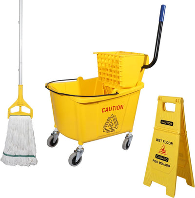 Escurridor prensa lateral 35qt amarillo 24pulg