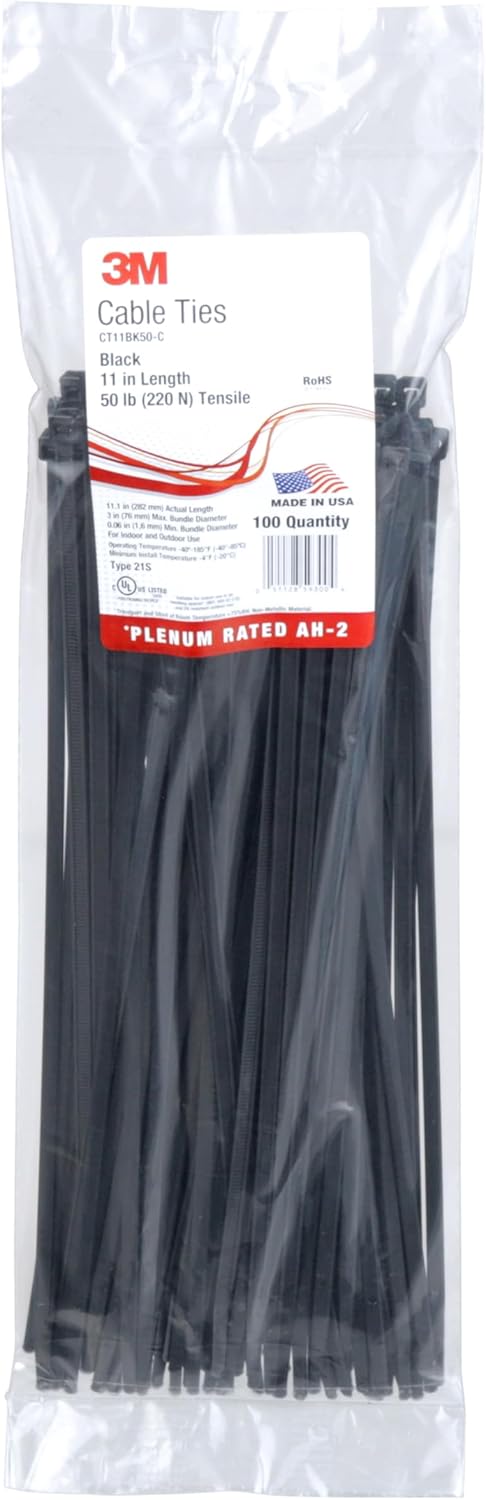 Sujetacables CT11BK50-C negro 50lb 11pulg 100 bridas nailon