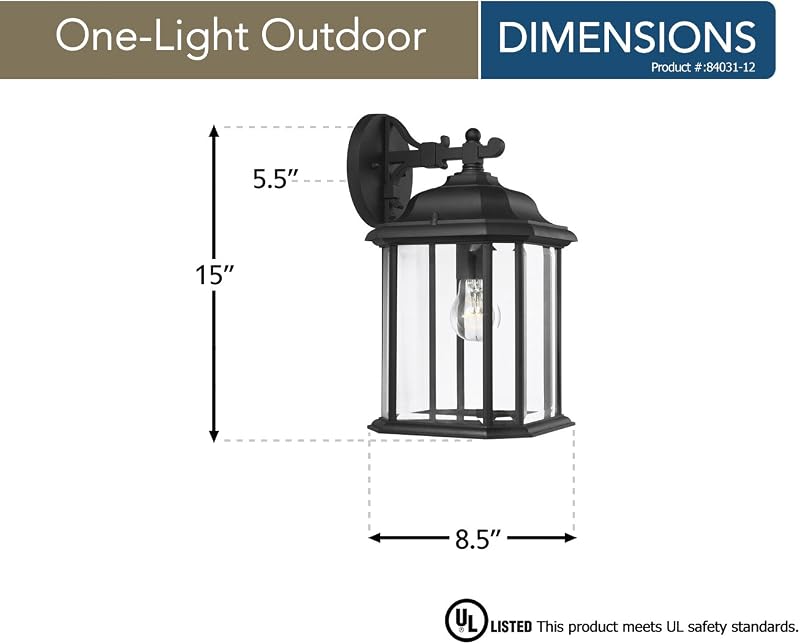 Farol pared exterior vidrio biselado transparente acabado