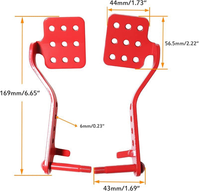 Pedales go kart 71pulg freno acelerador kit Rojo