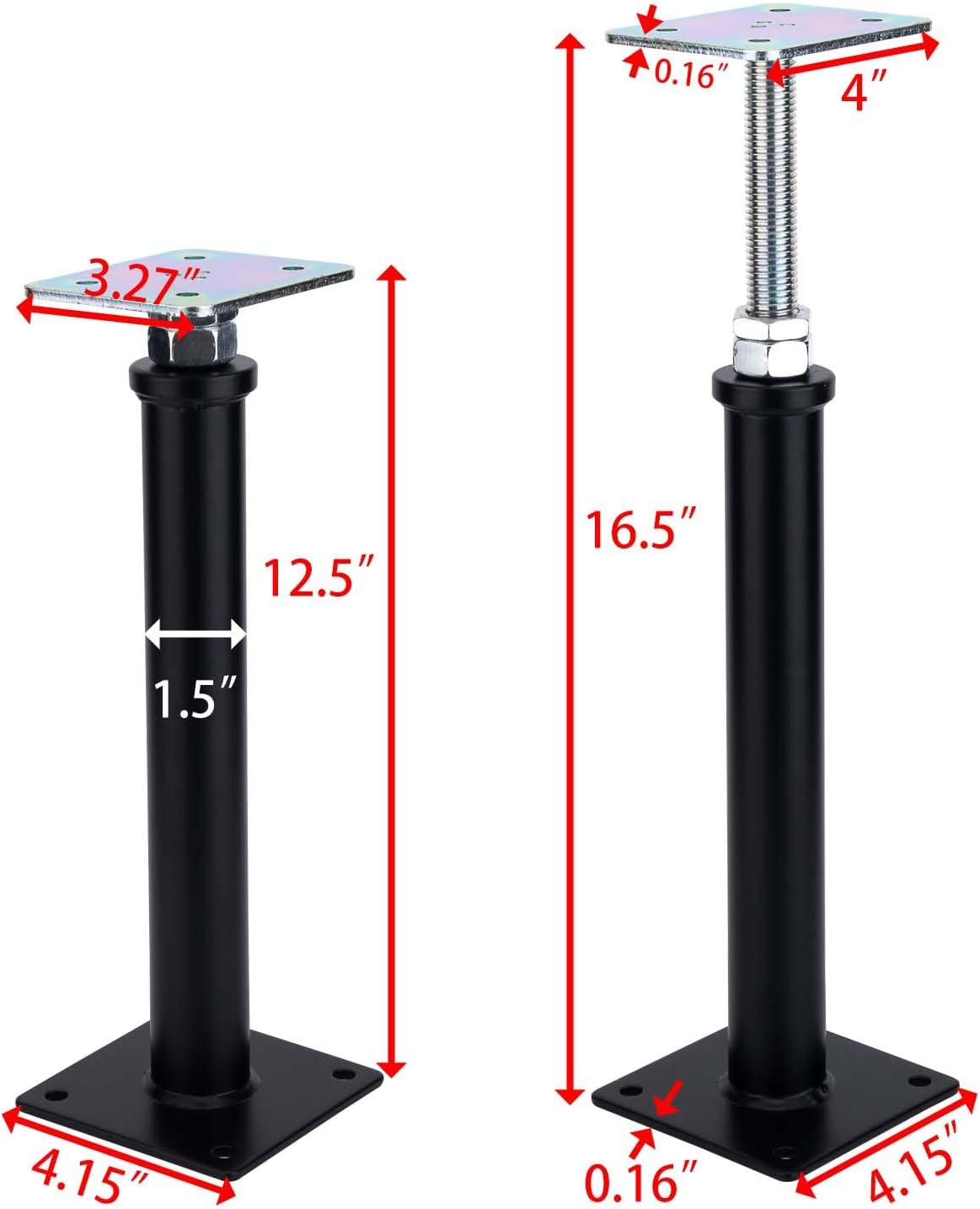 4 Postes Gato Ajustable 12.5-16.5pulg Soportes Elevación