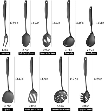 Set 9 Pzas Utensilios Acero Inox 304 Espejo Cucharas Espátula