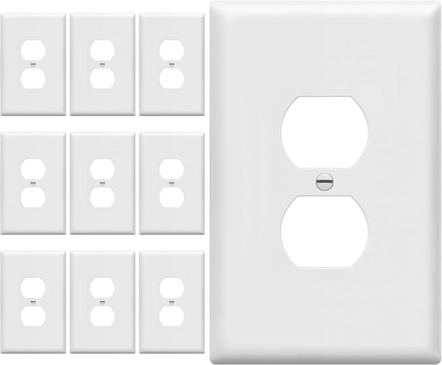 Placa pared dúplex 5.5x3.5pulg termoplástico 10uds blanco