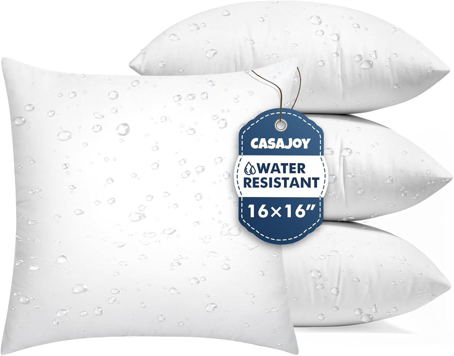 4 Almohadillas decorativas 16x16pulg resistentes al agua