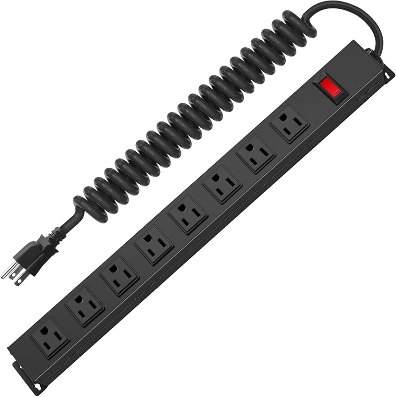 2 Tira alimentación pared 8 tomas 14AWG con interruptor