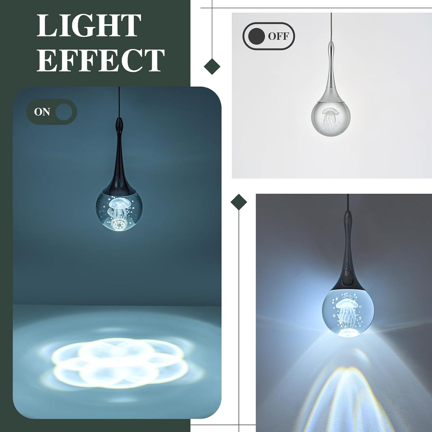 Lámpara colgante LED medusas cristal cromada 6000K
