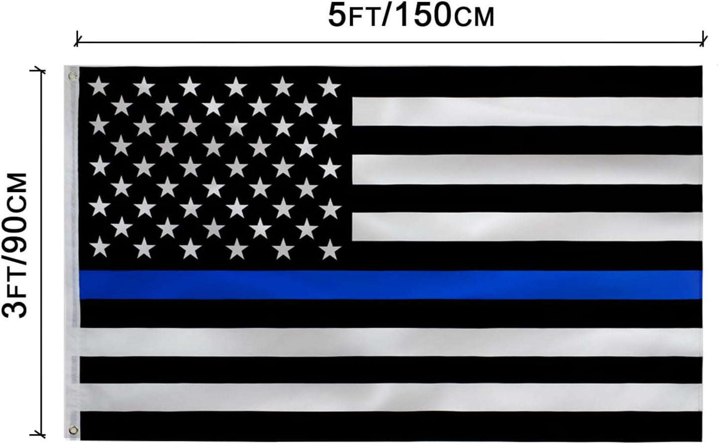 Bandera policía EE.UU. 3x5ft poliéster doble costura latón