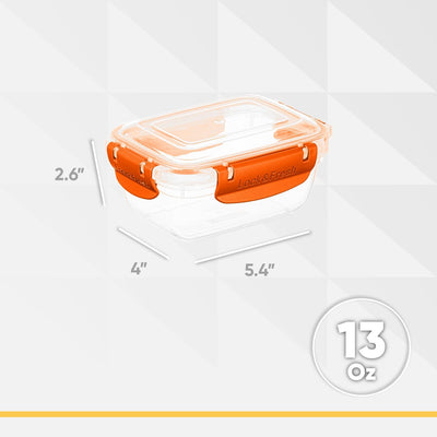 Recipientes plástico alimento tapa hermética 13oz sin BPA