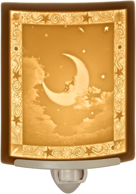 Luz nocturna litofana porcelana translúcida