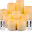 Velas LED grandes sin llama con temporizador remoto 10 botones