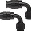 Adaptador manguera PTFE 90grados aluminio negro 2pzas