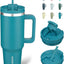 Vaso térmico acero inox con asa pajilla 40oz color Laguna