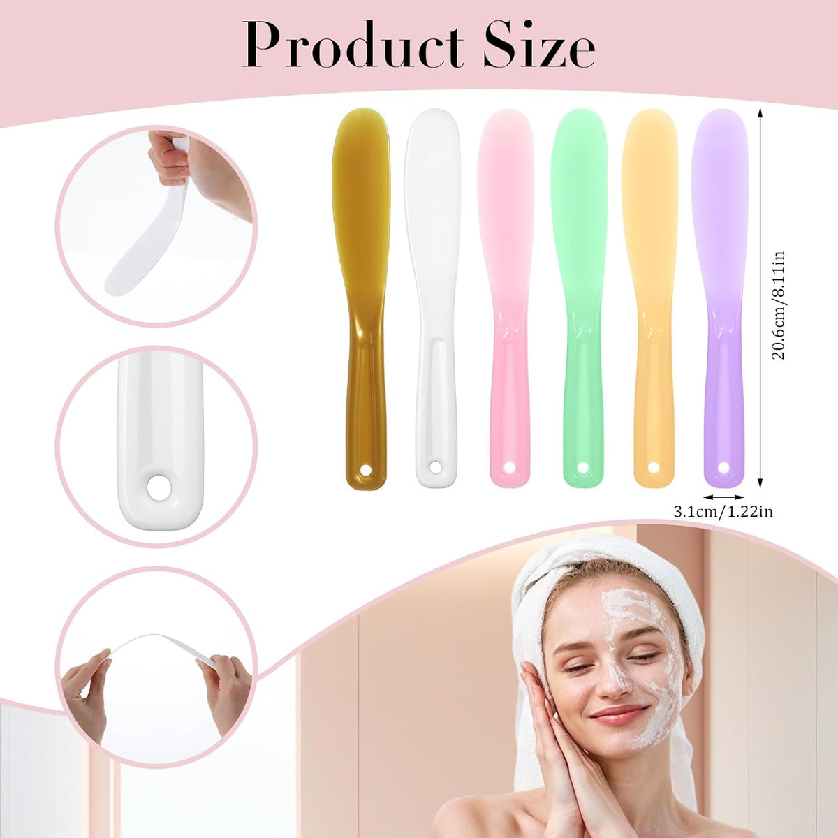 Máscara facial 6 espátulas plástico reutilizables
