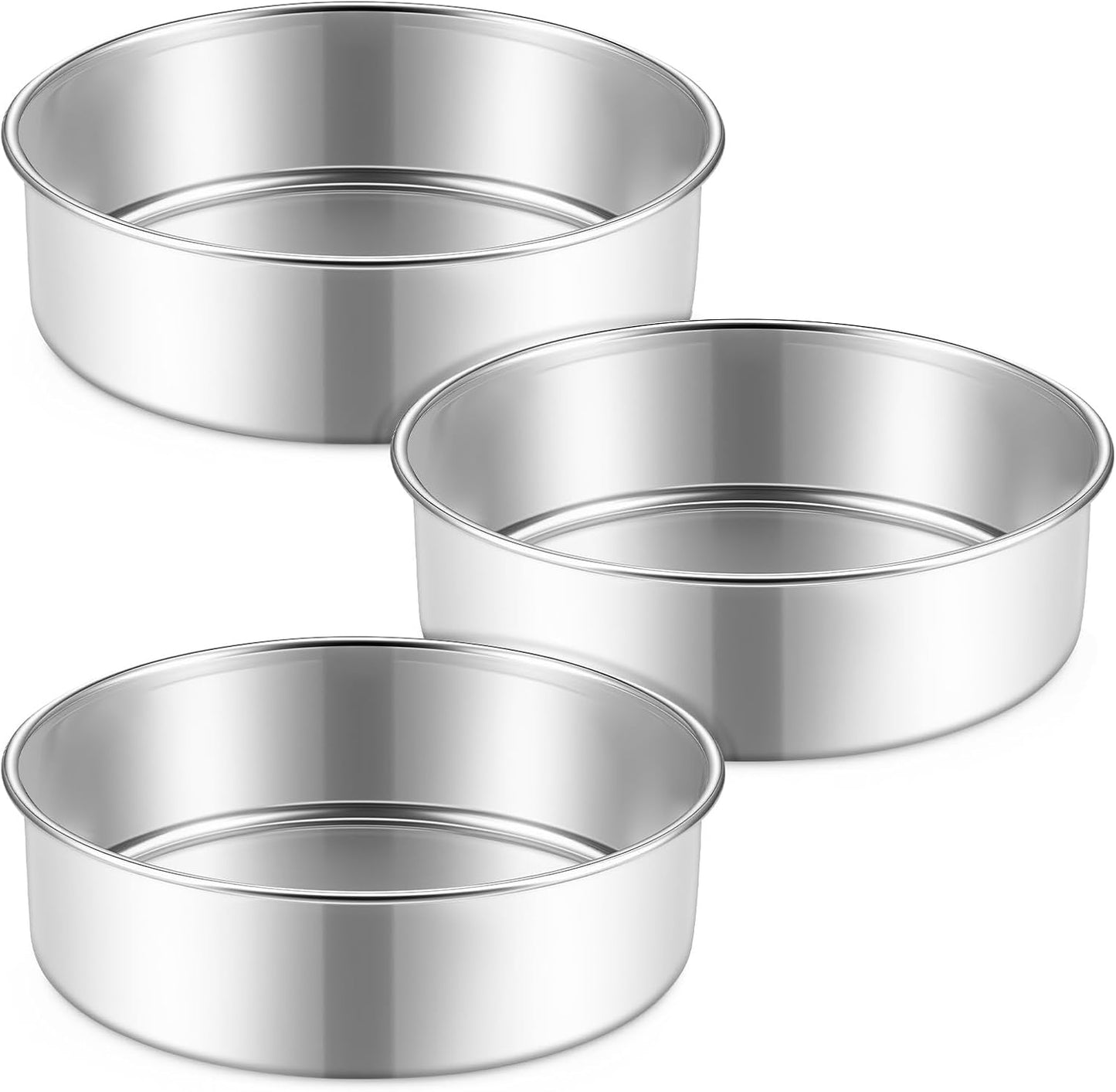 Set 3 Moldes Acero Inox 7pulg Para Hornear Pasteles