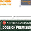 2 Carteles No Trespassing Aluminio 10x3pulg Resistente