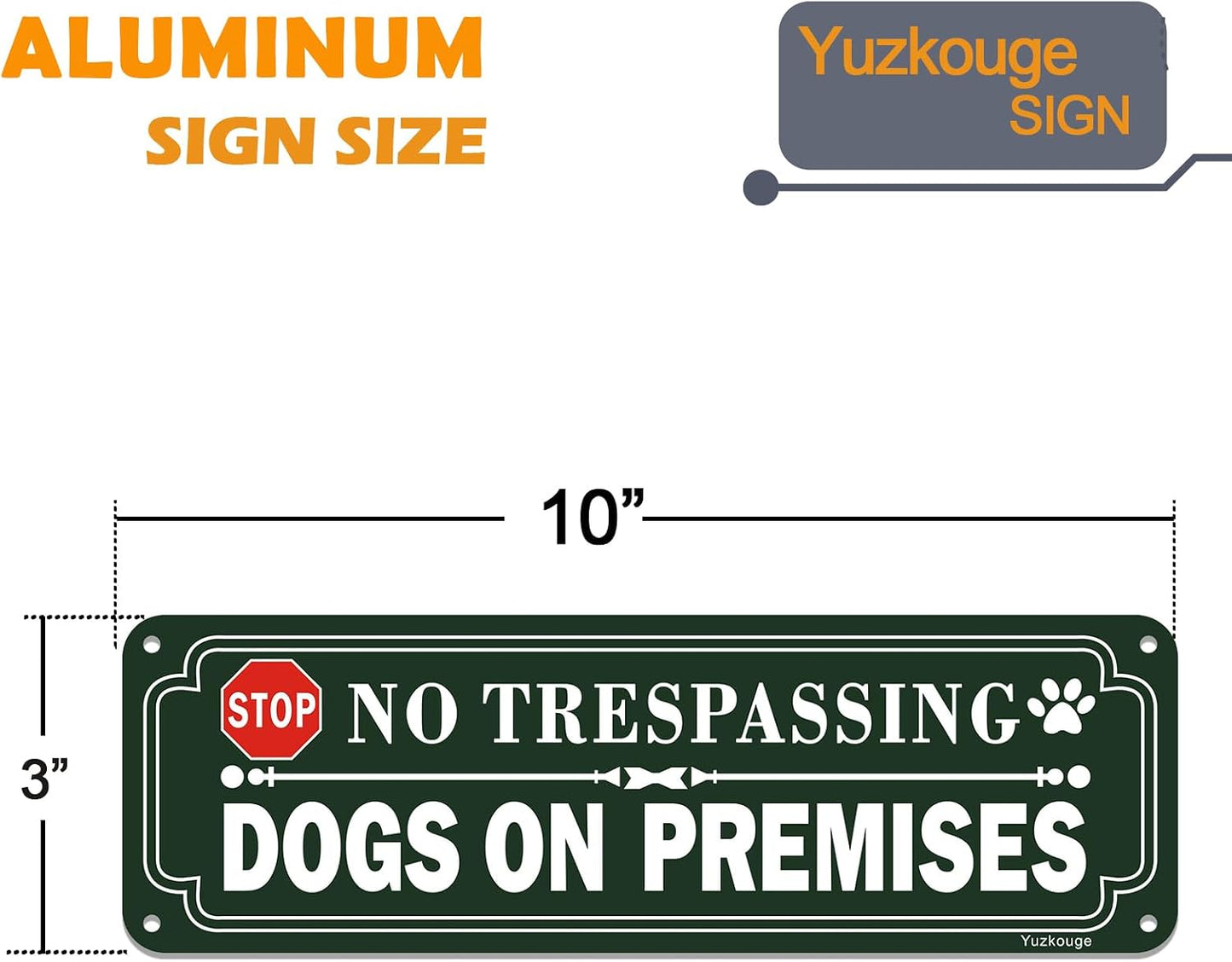 2 Carteles No Trespassing Aluminio 10x3pulg Resistente