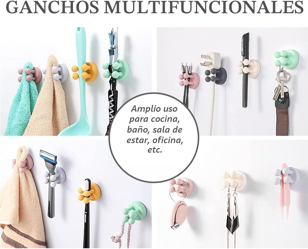 Soportes silicona para cepillos dientes 6 pzas pared