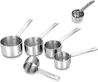 Set 5 Tazas Medidoras Acero Inox 18/10 Plata