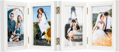 4 Marcos Fotos 4x6pulg Madera Natural Acrílico HD Plegable