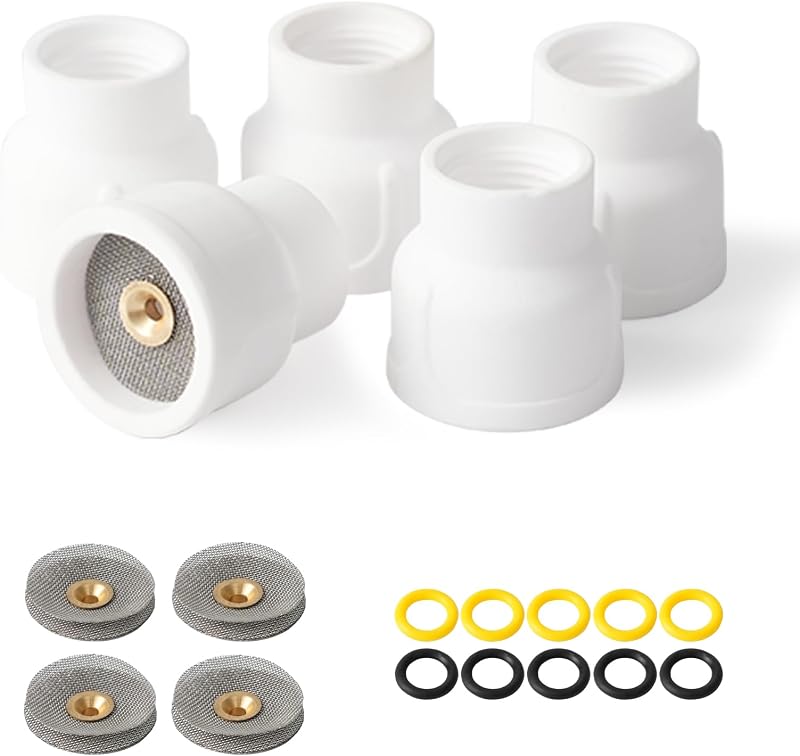 Vasos soldadura Tig cerámica blancos 5 pzas con difusor 3/32