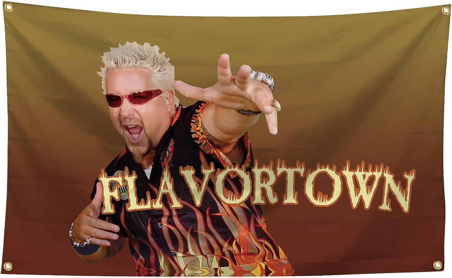 Bandera Flavortown 3x5ft con ojales latón decoración dormitorio