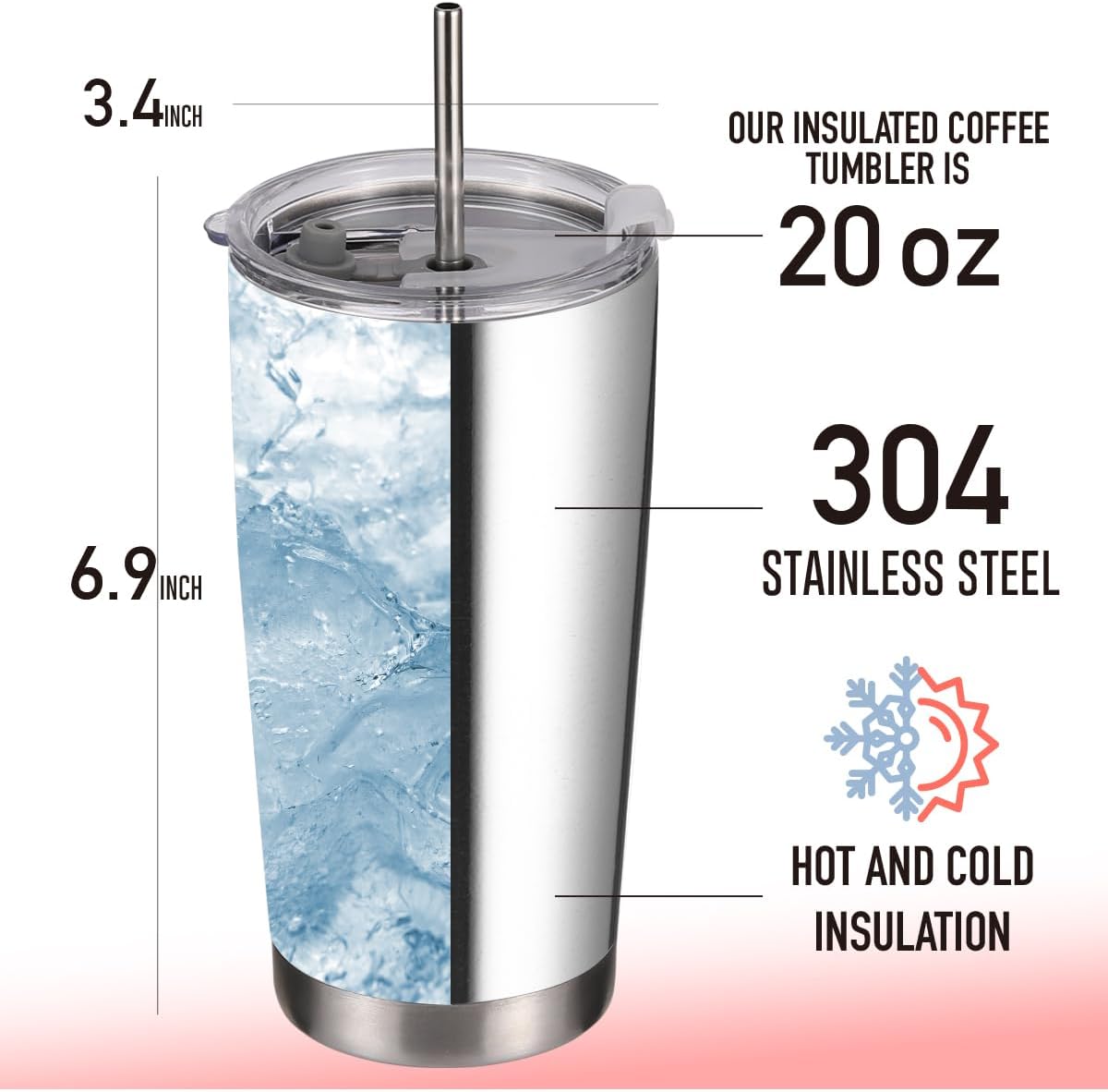 Vaso acero inox 20oz regalo anime para mujer