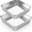 2 Moldes Cuadrados 9x9pulg Acero Inox para Hornear