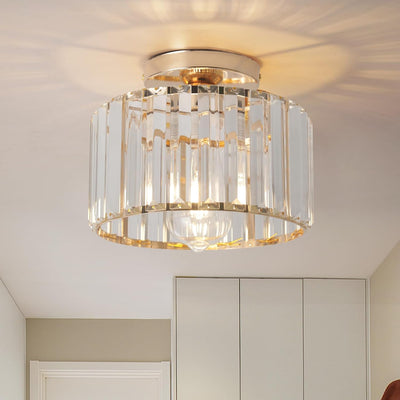 Lámpara techo cristal dorado 9pulg moderna entrada comedor