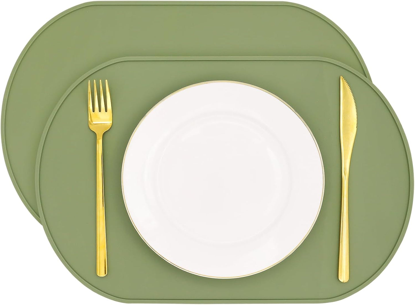 Mantel ovalado silicona verde 2 pzas
