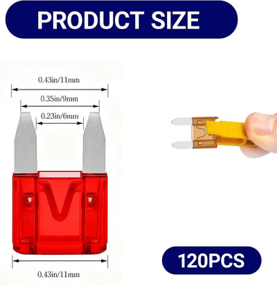 Kit 120 Pzas Fusibles Mini 2A-35A con Extractor