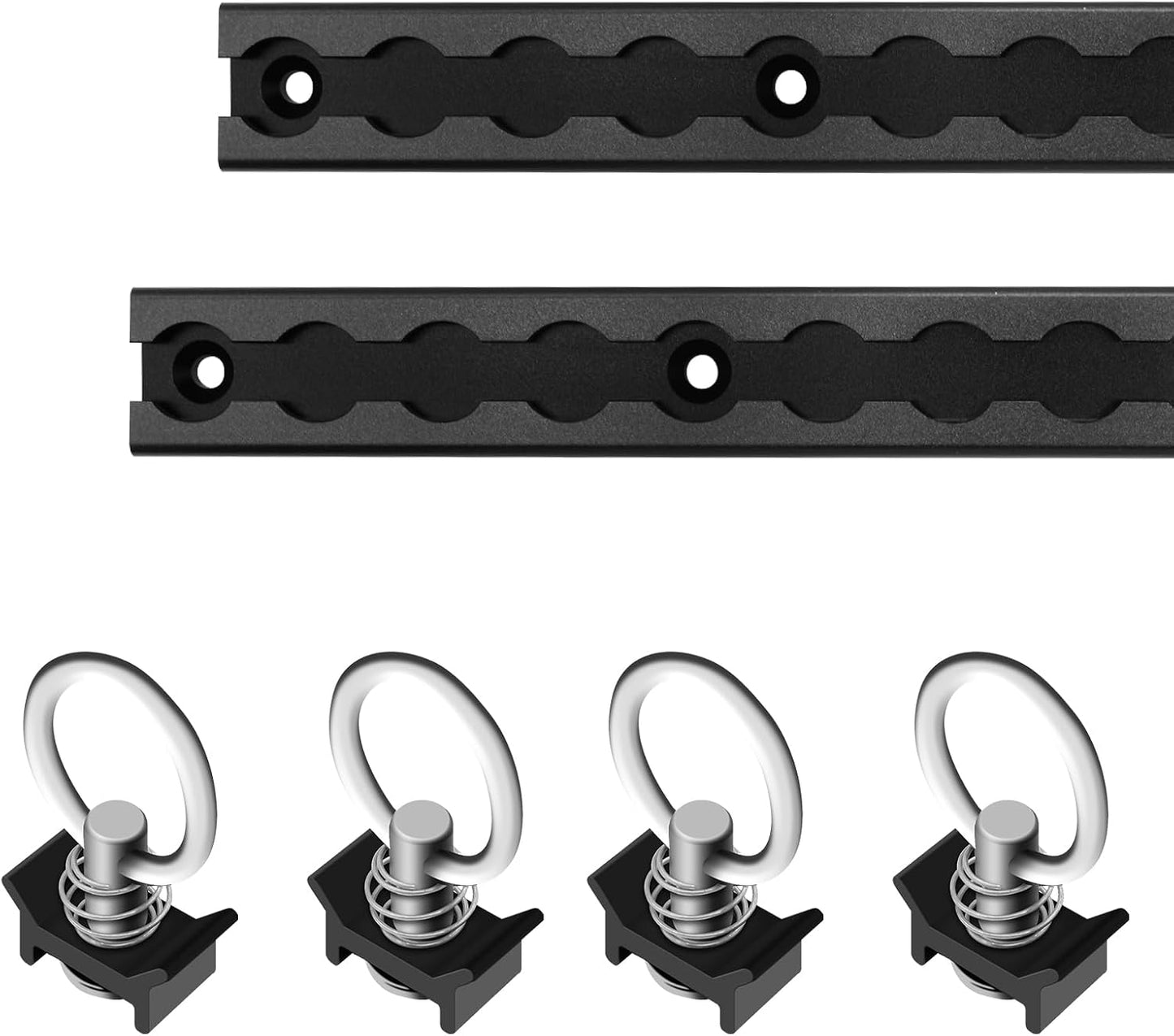 Sistema amarre riel L 12" negro para camión