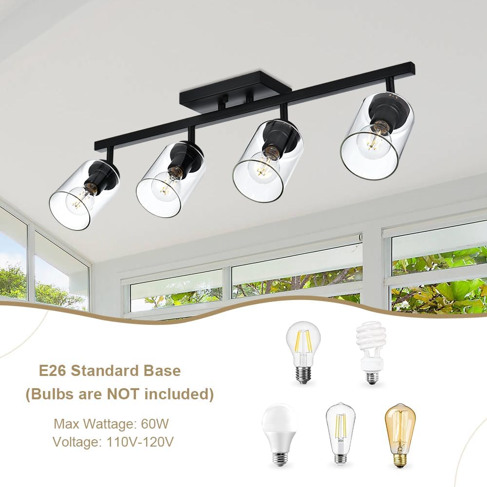 Lámpara tocador 4 luces vidrio transparente metal ajustable