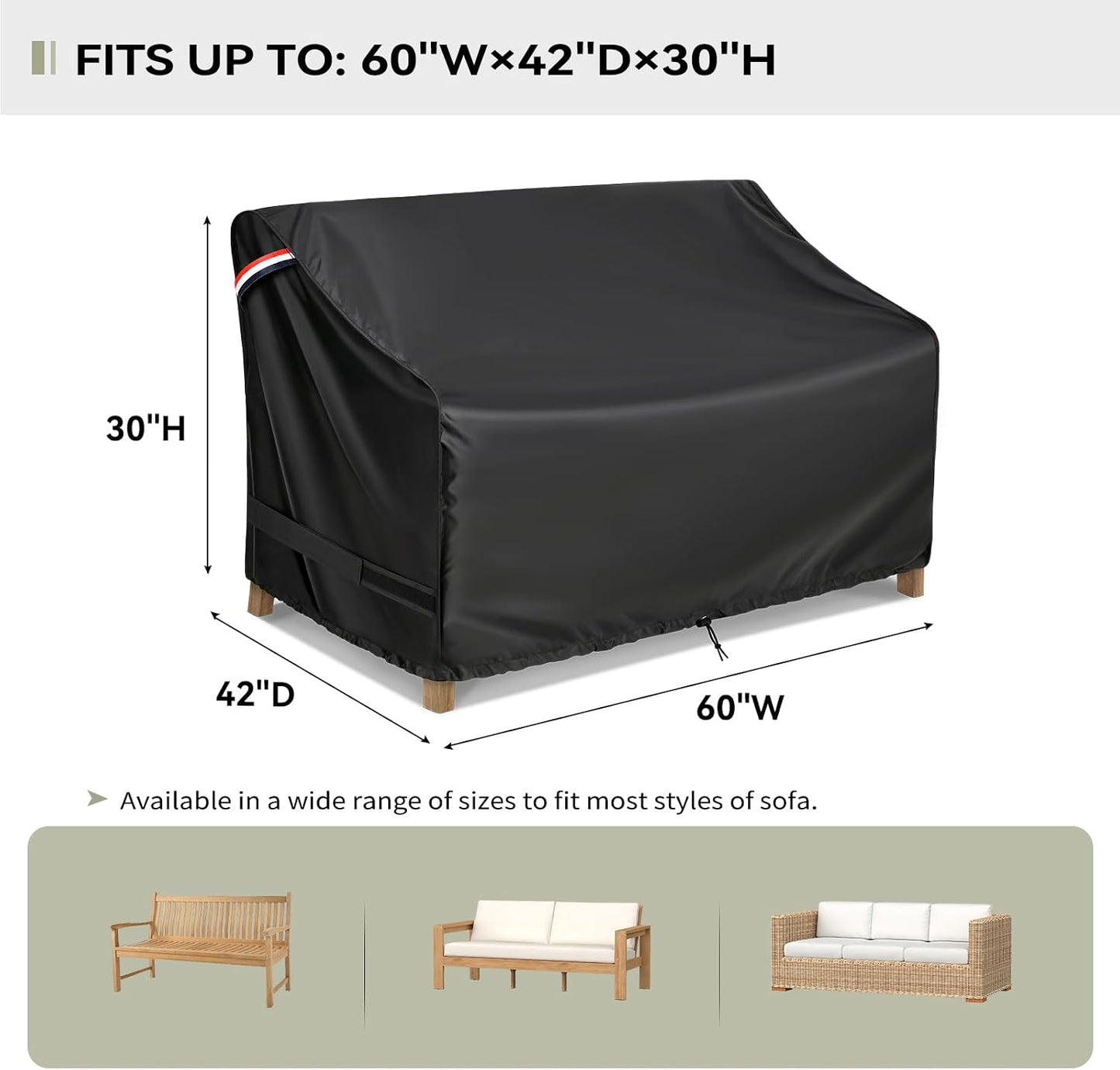 Funda sofá exterior 60x42" impermeable resistente UV